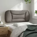 Coussin de tête de lit taupe 80 cm tissu