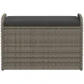 Banc de rangement avec coussin gris 80x51x52 cm résine tressée