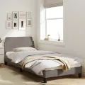 Cadre de lit avec tête de lit Taupe 90x190 cm Tissu