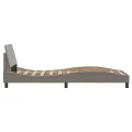 Cadre de lit avec tête de lit Taupe 90x190 cm Tissu