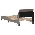 Cadre de lit avec tête de lit Taupe 90x190 cm Tissu