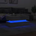 Table basse avec lumières LED gris béton 90x50x40 cm