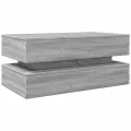 Table basse avec lumières LED gris sonoma 90x50x40 cm