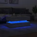 Table basse avec lumières LED gris sonoma 90x50x40 cm