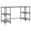 Bureau sonoma gris 140x50x75 cm métal et bois d'ingénierie