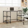 Bureau sonoma gris 140x50x75 cm métal et bois d'ingénierie