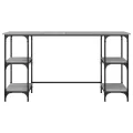 Bureau sonoma gris 140x50x75 cm métal et bois d'ingénierie