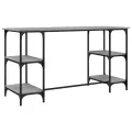 Bureau sonoma gris 140x50x75 cm métal et bois d'ingénierie