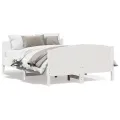 Cadre de lit avec tête de lit blanc 135x190 cm bois pin massif