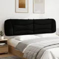Coussin de tête de lit noir 200 cm tissu