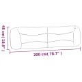 Coussin de tête de lit noir 200 cm tissu