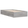 Cadre de lit et tiroirs sonoma gris 90x190 cm bois d'ingénierie