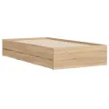 Cadre de lit et tiroirs chêne sonoma 75x190cm bois d'ingénierie