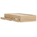 Cadre de lit et tiroirs chêne sonoma 75x190cm bois d'ingénierie
