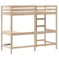 Lit superposé avec bureau 75x190 cm bois de pin massif