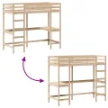 Lit superposé avec bureau 75x190 cm bois de pin massif