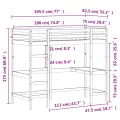 Lit superposé avec bureau 75x190 cm bois de pin massif