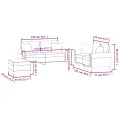 Ensemble de canapés 3 pcs avec coussins gris clair velours