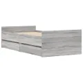 Cadre de lit avec tiroirs sonoma gris 75x190 cm