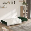 Canapé-lit à 2 places avec deux oreillers Vert foncé Velours