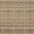 Canapé de jardin 2 places avec auvent et tabourets beige rotin