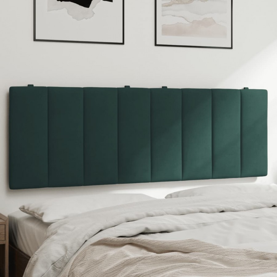 Coussin de tête de lit vert foncé 140 cm velours