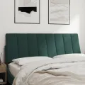 Coussin de tête de lit vert foncé 140 cm velours