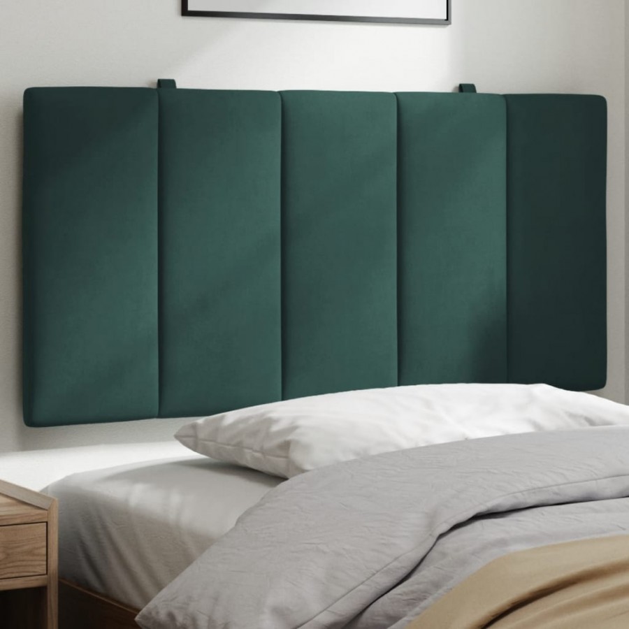 Coussin de tête de lit vert foncé 100 cm velours