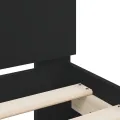 Cadre de lit avec tête de lit noir 150x200 cm bois d'ingénierie