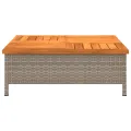 Table de jardin gris 70x70x25 cm résine tressée et bois acacia