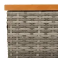 Table de jardin gris 70x70x25 cm résine tressée et bois acacia