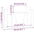 Coussin de tête de lit blanc 90 cm similicuir