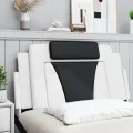 Coussin de tête de lit noir et blanc 100 cm similicuir