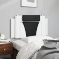 Coussin de tête de lit noir et blanc 100 cm similicuir