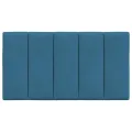 Coussin de tête de lit bleu 90 cm velours