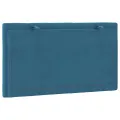 Coussin de tête de lit bleu 90 cm velours