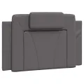 Coussin de tête de lit gris 80 cm similicuir