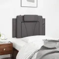 Coussin de tête de lit gris 80 cm similicuir