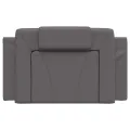 Coussin de tête de lit gris 80 cm similicuir