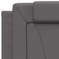 Coussin de tête de lit gris 80 cm similicuir