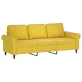 Canapé à 3 places Jaune 180 cm Velours