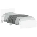Cadre de lit avec tête de lit et lumières LED blanc 75x190 cm
