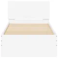 Cadre de lit avec tête de lit et lumières LED blanc 75x190 cm