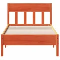 Cadre de lit avec tête de lit cire marron 90x200 cm bois de pin