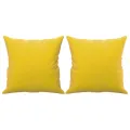 Canapé 2 places avec oreillers décoratifs jaune 120 cm velours