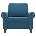 Fauteuil Bleu 60 cm Velours