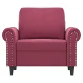 Fauteuil Rouge bordeaux 60 cm Velours