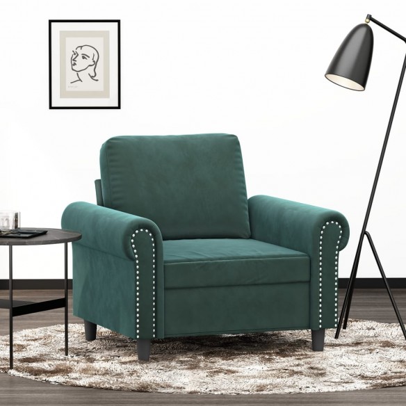 Fauteuil Vert foncé 60 cm Velours