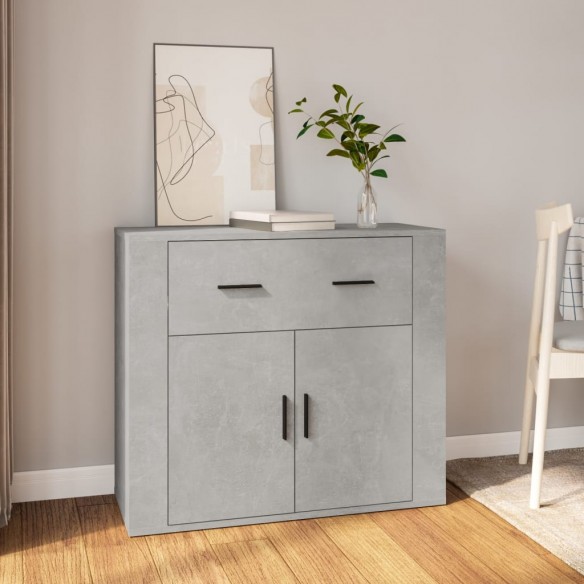 Buffet Gris béton 80x33x70 cm Bois d'ingénierie