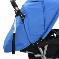Poussette à deux places acier bleu et noir
